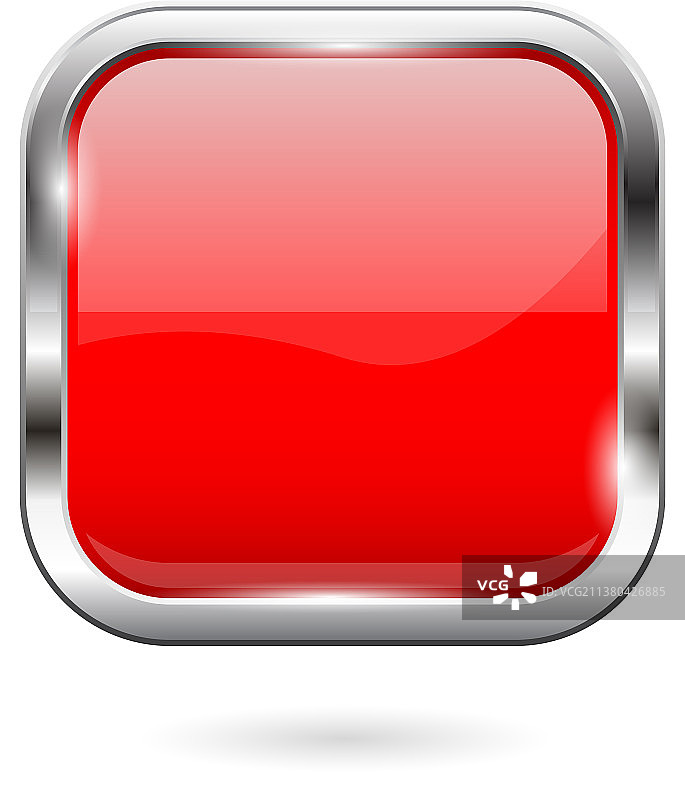 红色玻璃按钮3d闪亮的方形图标图片素材