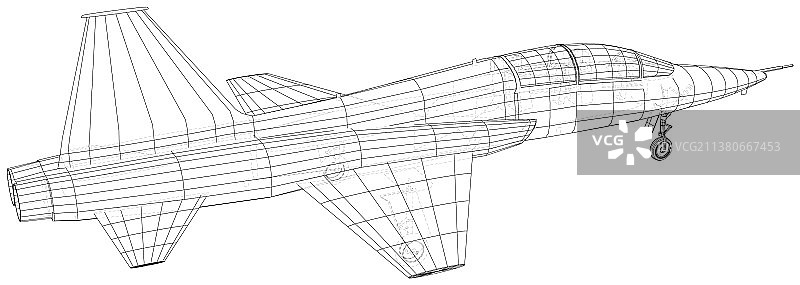 飞机喷气机近距离线框eps10格式图片素材