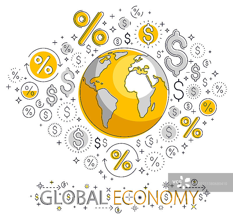 全球经济概念地球与美元图片素材