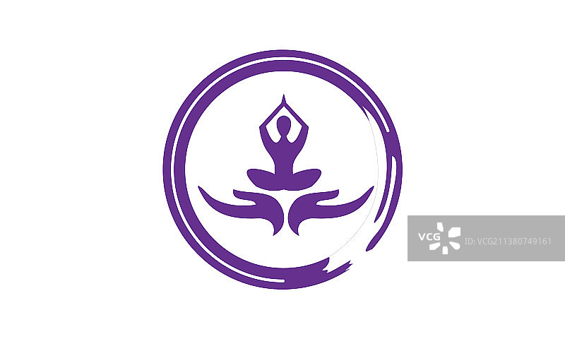 瑜伽标志设计股票人类冥想的标志图片素材