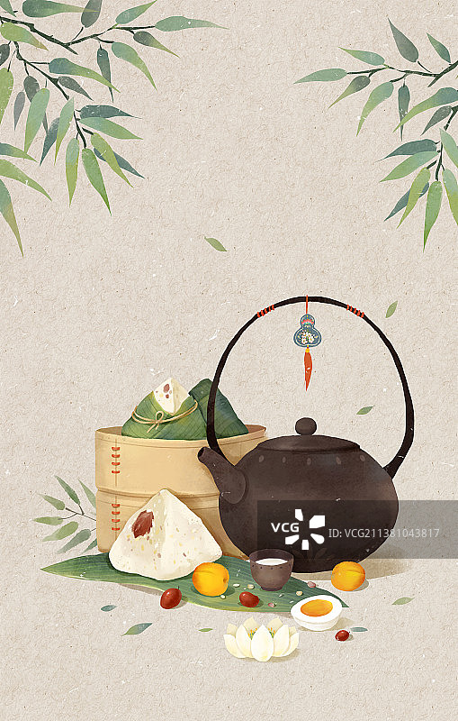 端午节插画吃粽子图片素材
