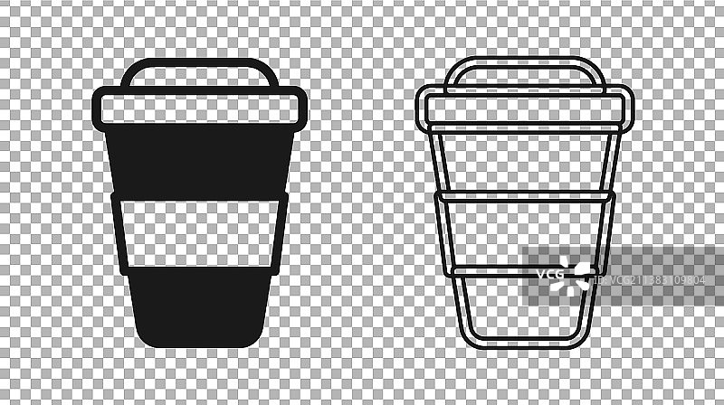 黑咖啡杯去图标孤立上图片素材