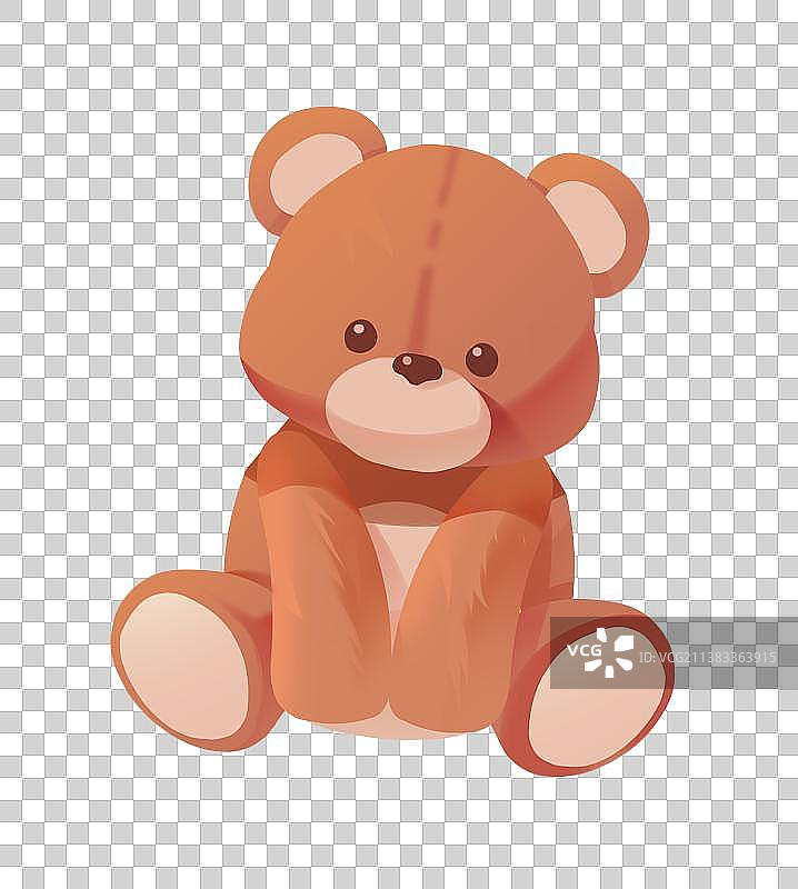 可爱的小泰迪熊手绘可爱免扣插画元素图片素材
