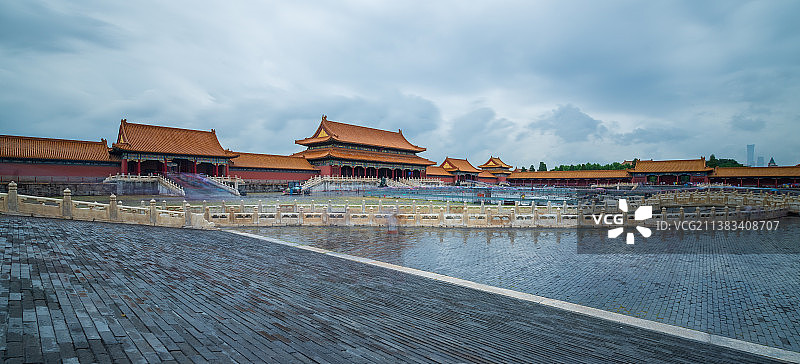 北京故宫是中国明清两代的皇家宫殿,旧称紫禁城,位于北京中轴线的中心.北京故宫以三大殿为中心图片素材