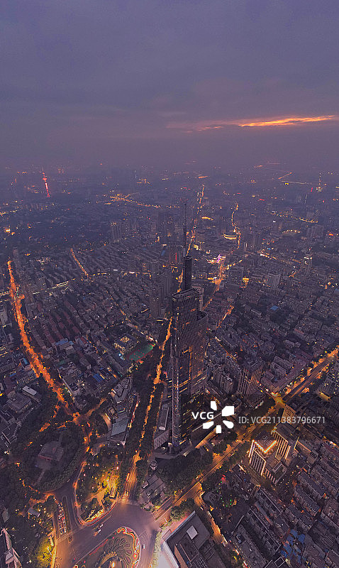 江苏南京城市夜景天际线图片素材