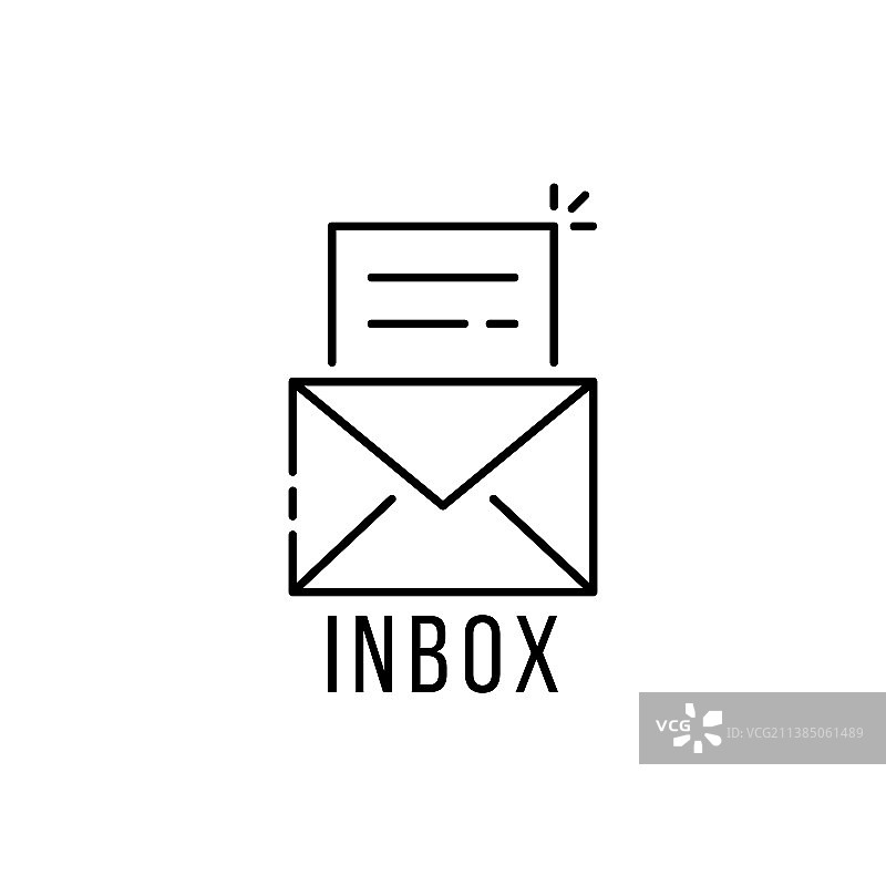 细线电子邮件收件箱与信封图片素材