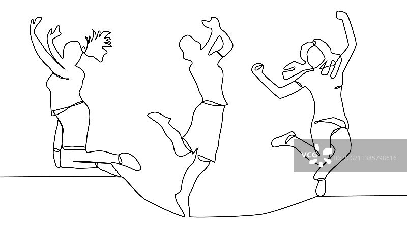 连续画了四条跳跃快乐的线图片素材