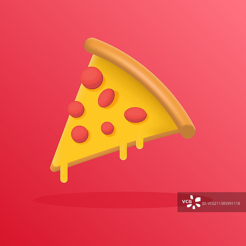 3d飞行披萨配上美味的香肠和融化的食物图片素材