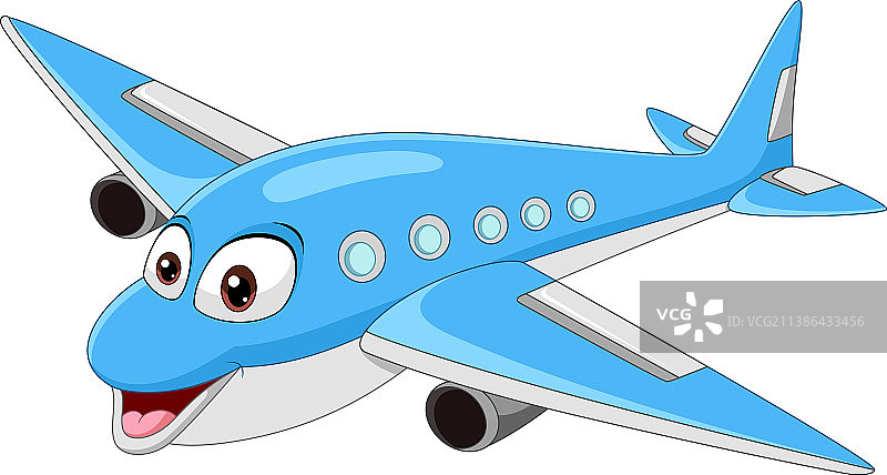 卡通微笑飞机吉祥物人物图片素材
