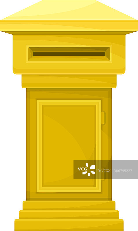黄色邮筒用于通信复古邮筒图片素材