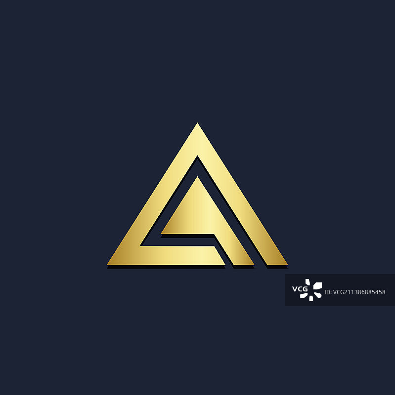 三角形线条设计金色logo图片素材