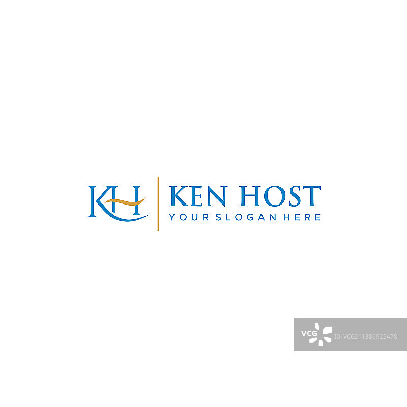 平面字母标志首字母kh肯主机标志设计图片素材