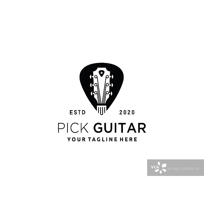 吉他挑音乐平logo设计图片素材