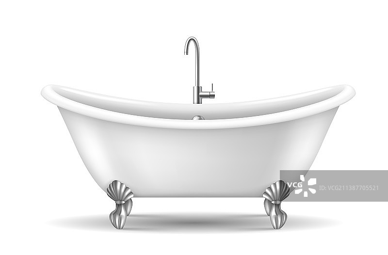 卫生间内部时尚浴缸的复古浴缸图片素材
