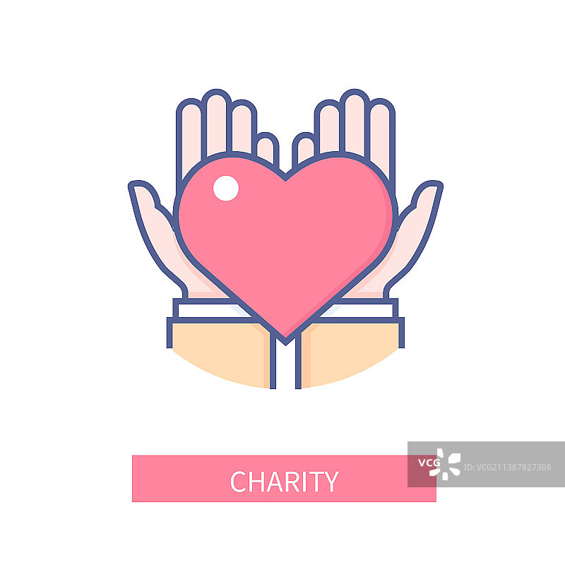 慈善-现代彩色线条设计风格图标图片素材
