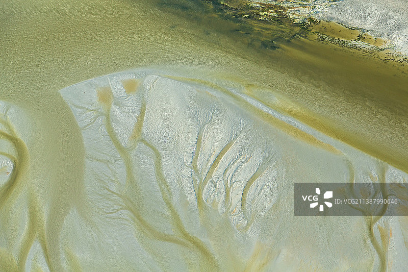 沙子和水的图案，河口，曼彻，诺曼底，法国图片素材