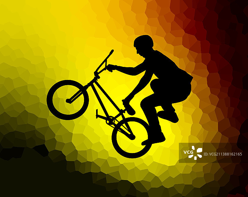 抽象的小轮车自行车的剪影图片素材