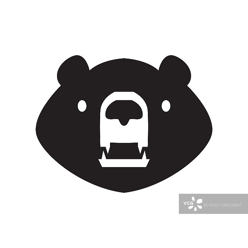 面对可爱的蜜糖熊平面标志设计图形图片素材