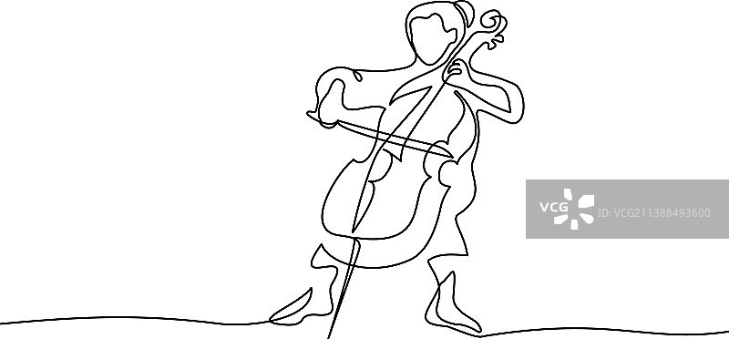 音乐家演奏大提琴连续一行图片素材