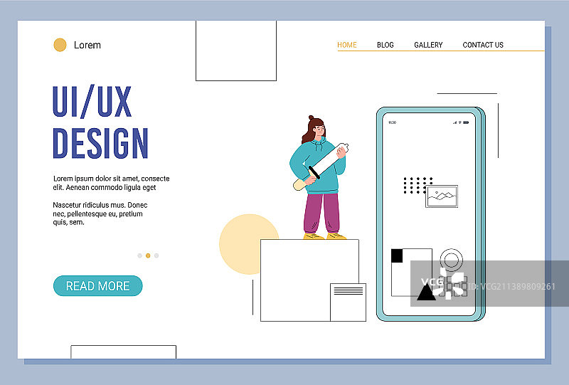 UI ux设计登陆页面模板女性图片素材