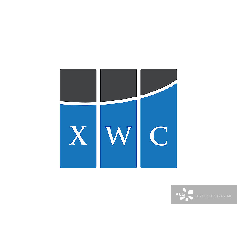 白色背景XWC字母标志设计图片素材