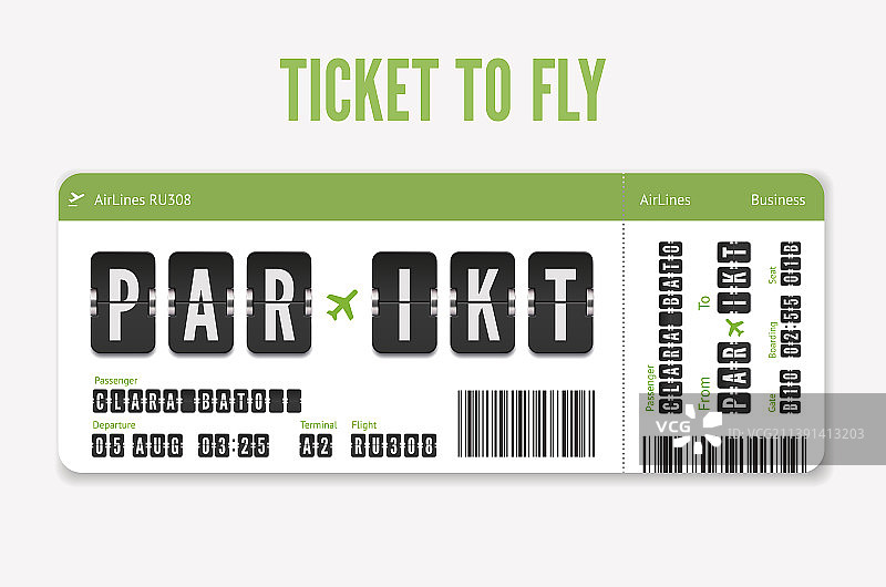绿色航空公司机票机票联票图片素材