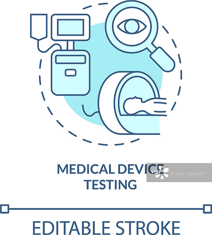 医疗设备测试蓝绿色概念图标图片素材