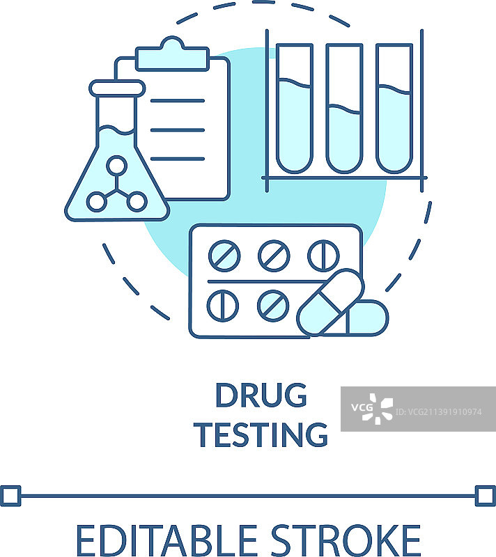 药物测试蓝绿色概念图标图片素材