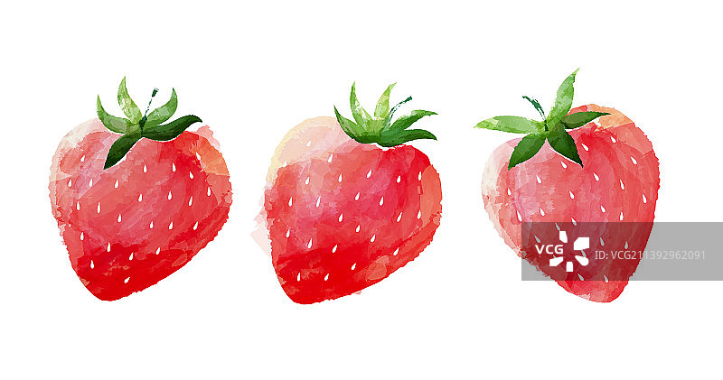 晕染草莓水彩素材图片素材