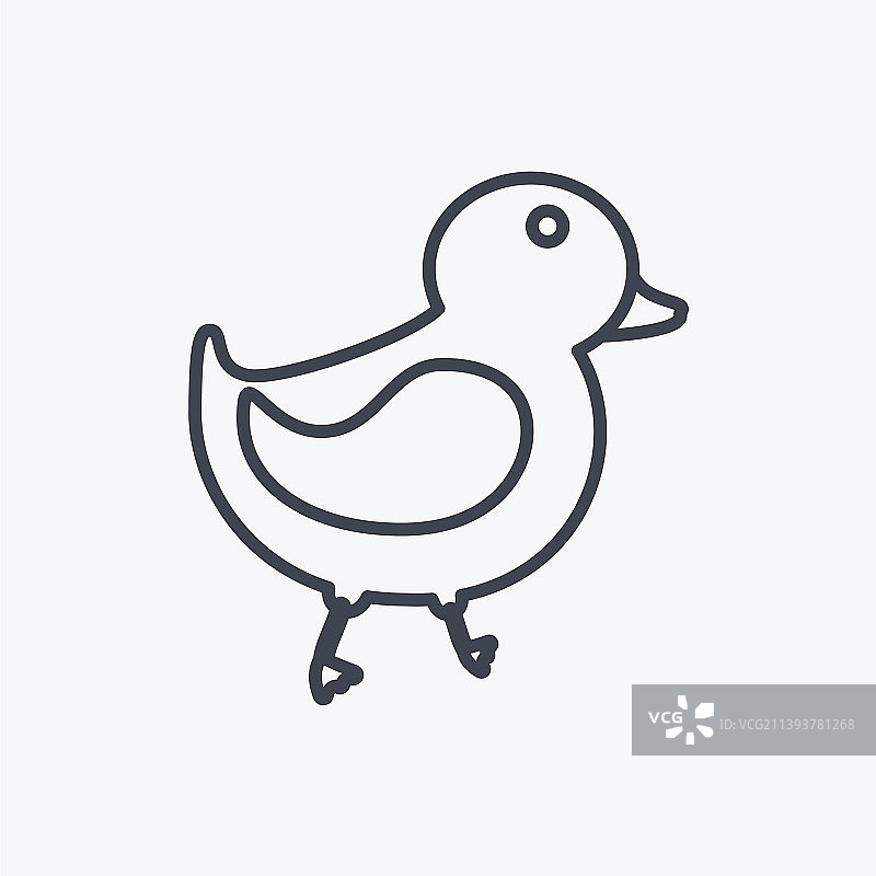 图标鸭适合动物线条符号风格图片素材