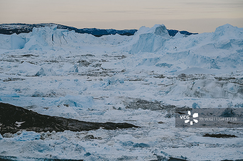 连绵的冰山群 北极格陵兰图片素材