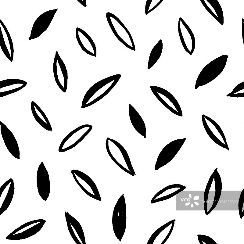 黑白树叶无缝图案图片素材