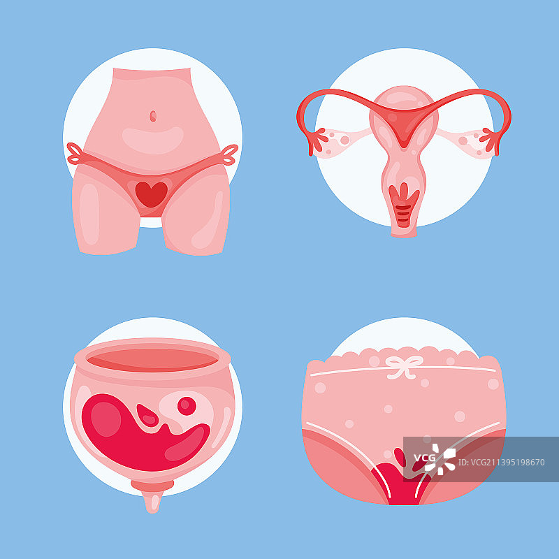 月经周期的四个图标图片素材