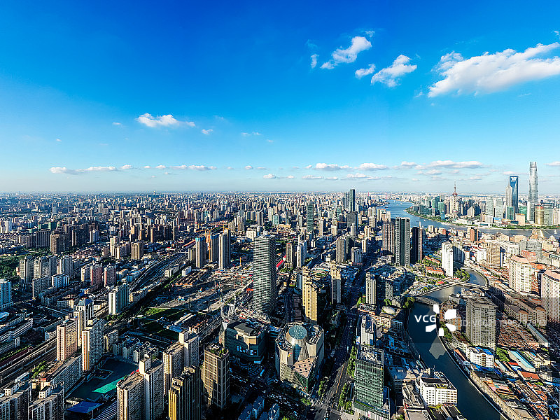 航拍上海城市建筑风光图片素材