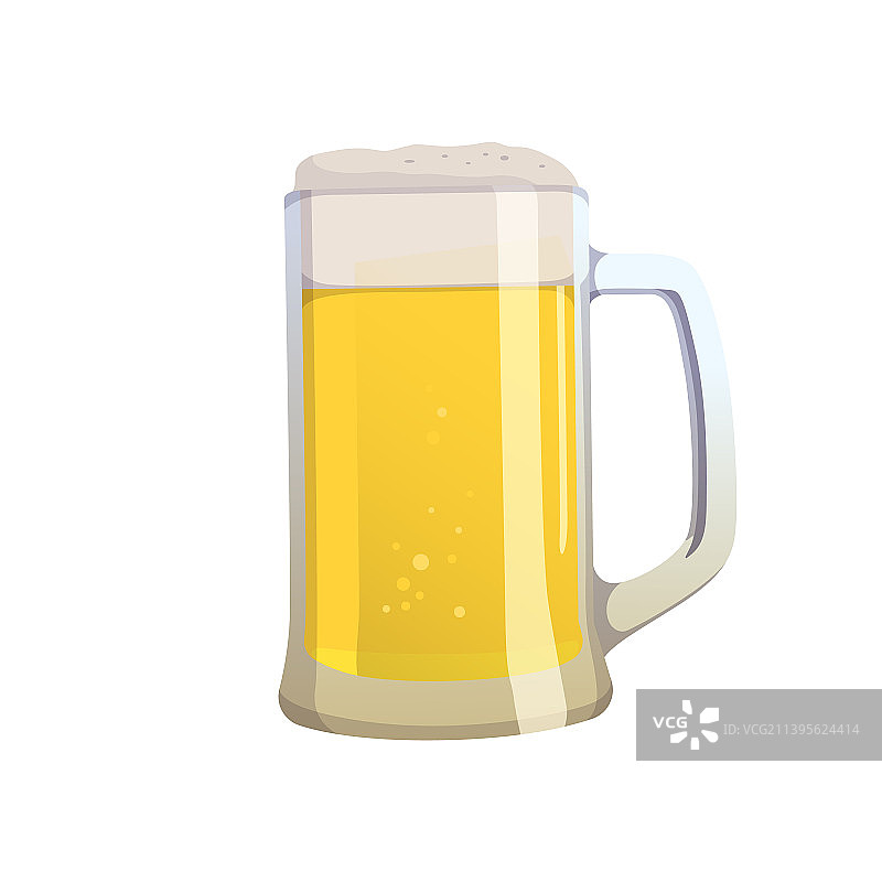 大杯新鲜啤酒孤立在白色背景图片素材