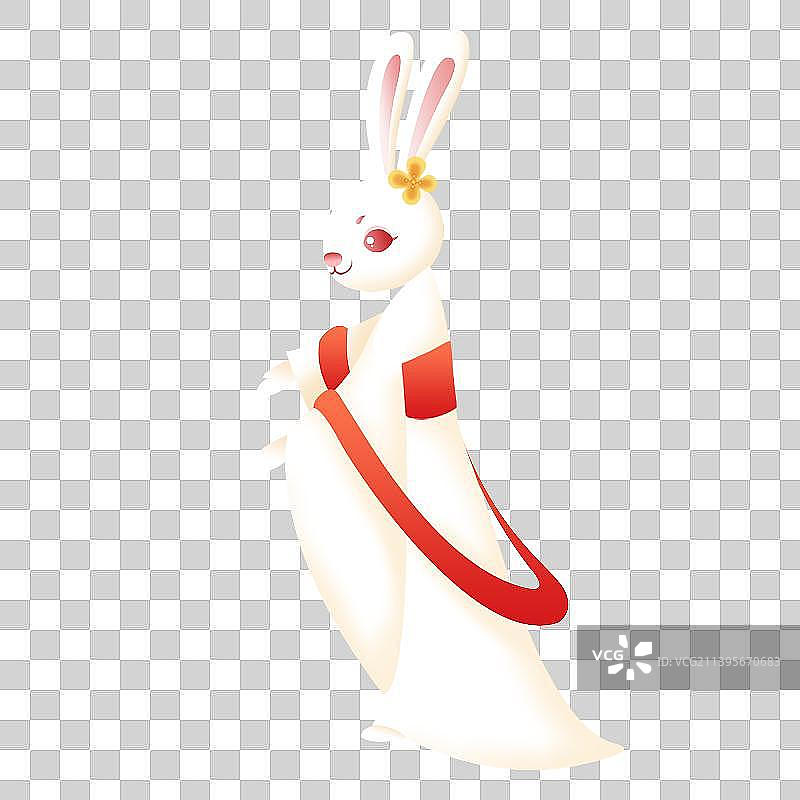 中秋节兔子桂花月饼插画元素图片素材