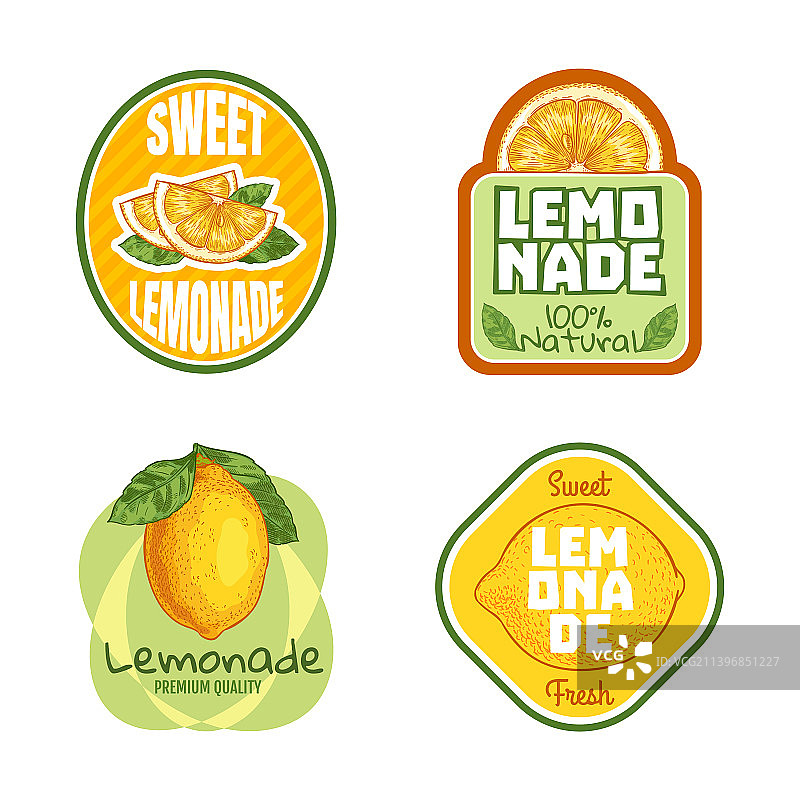 柠檬水用柑橘作为天然饮料的标志图片素材