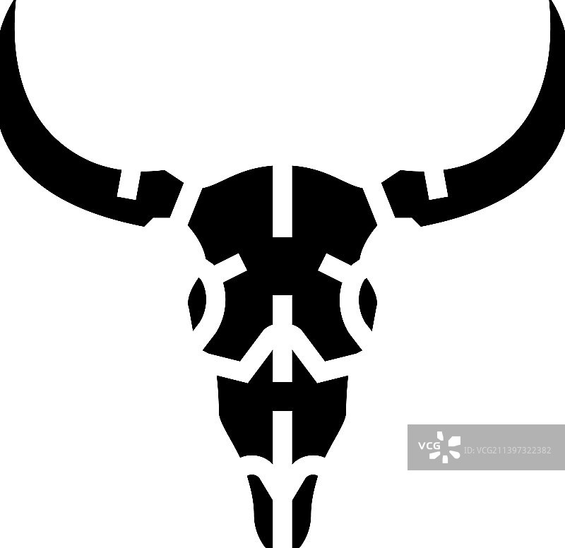骷髅公牛象形图标图片素材