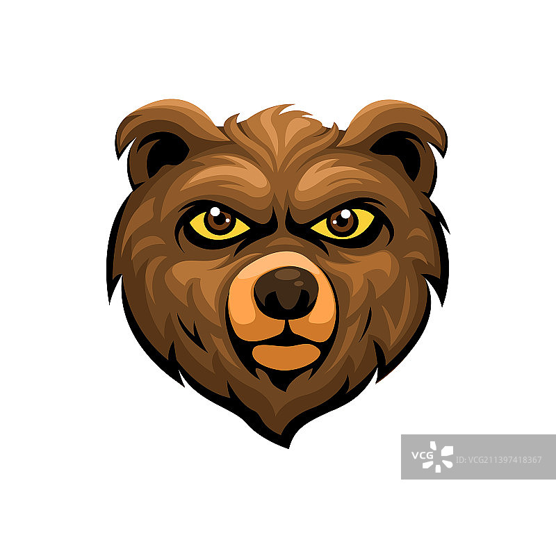 熊头吉祥物标志卡通符号图片素材