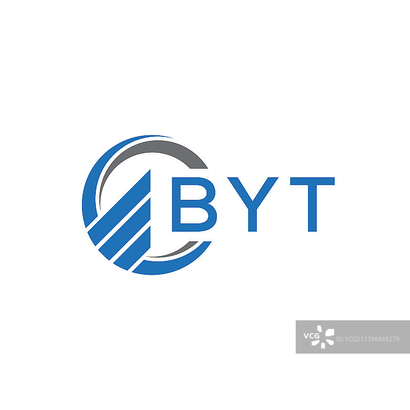 Byt平面会计标志设计上的白色图片素材