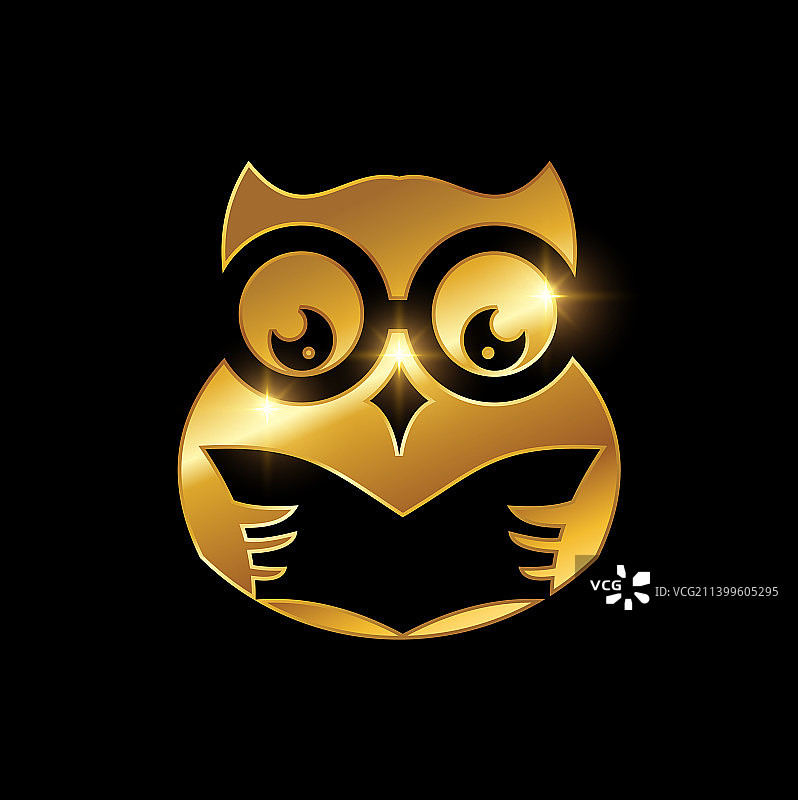 金色猫头鹰标志标志符号图片素材