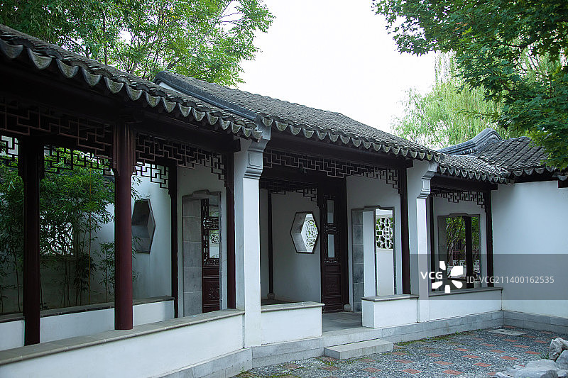 中式园林回廊,古典建筑,东方图片素材