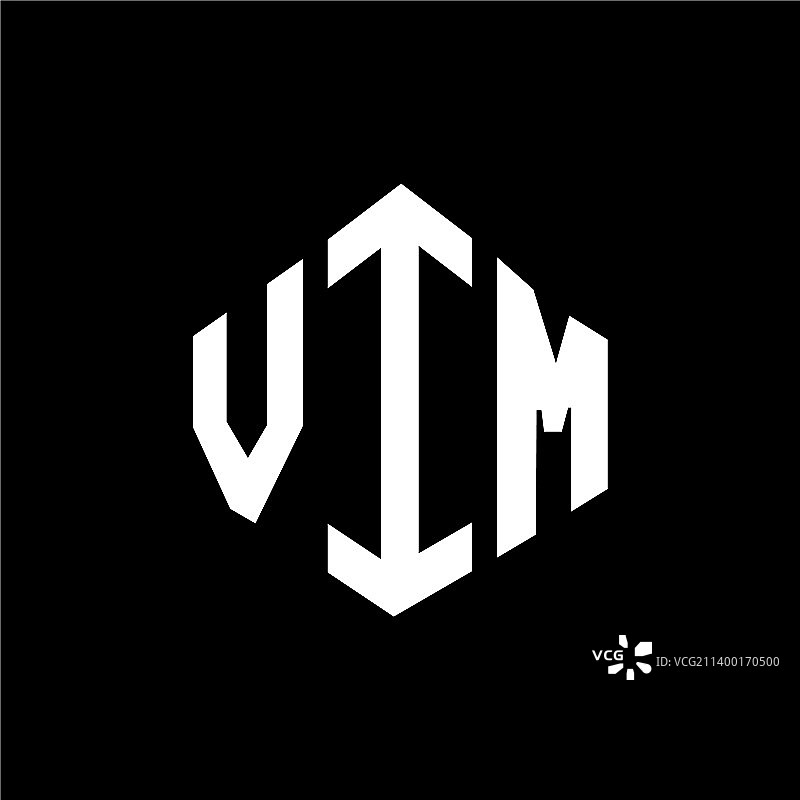 Vim字母标志设计与多边形形状的Vim图片素材