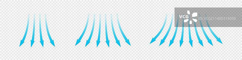 气流组用蓝色箭头表示方向图片素材