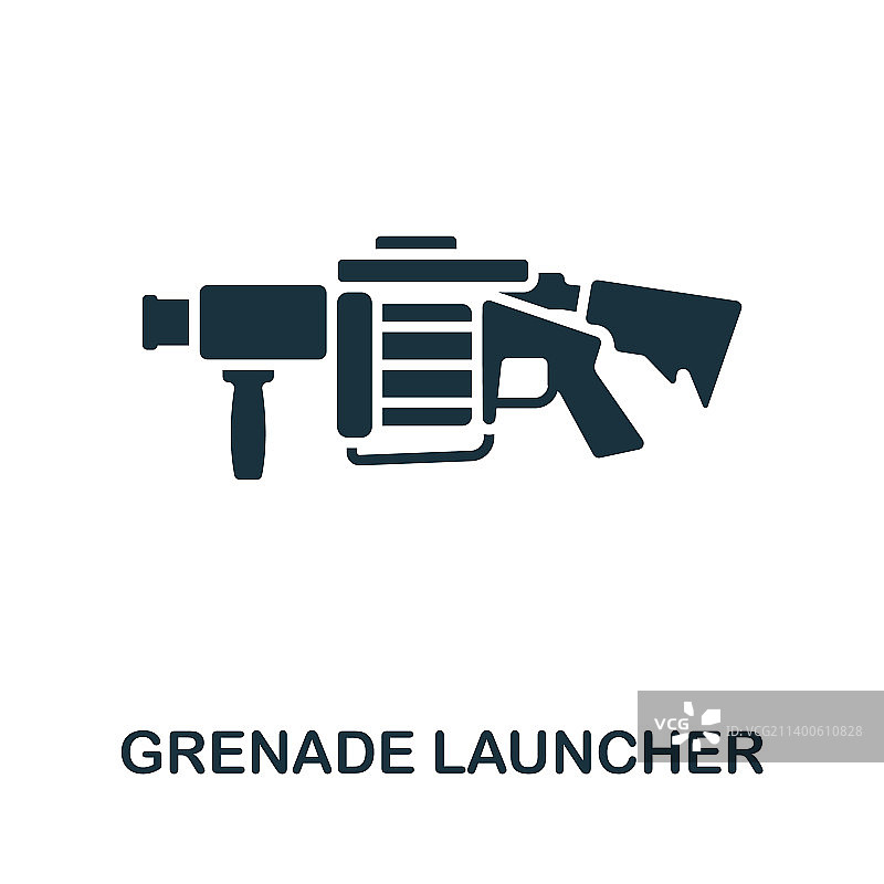 榴弹发射器图标单色简单行图片素材