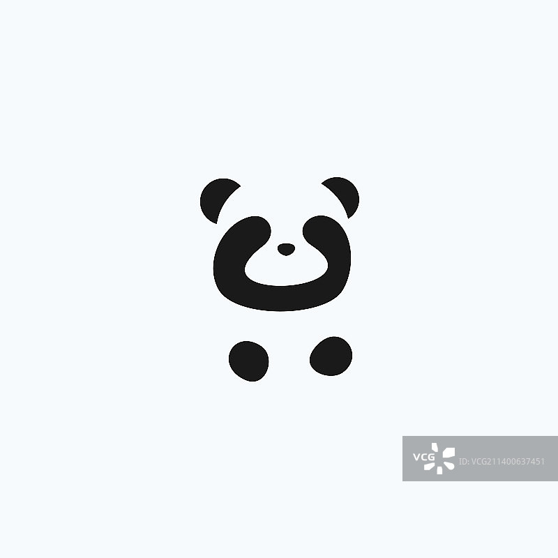 可爱的熊猫标志设计图片素材