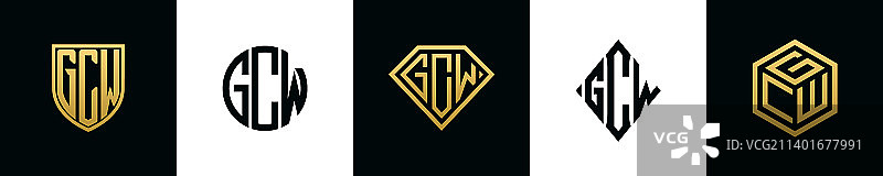 初始字母GCW标志设计捆绑此图片素材