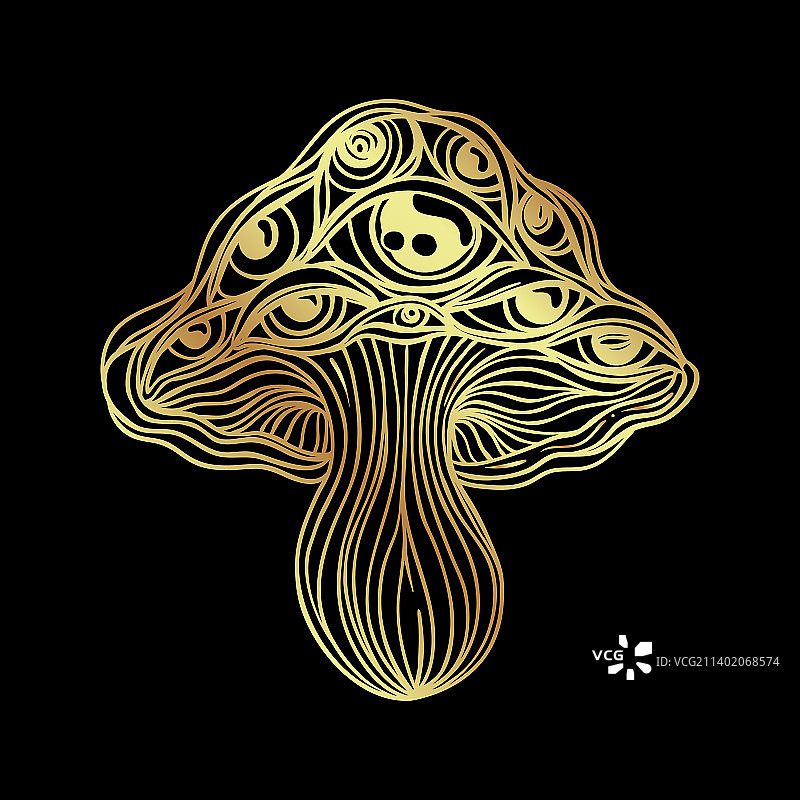 神奇蘑菇，迷幻，幻觉黄金图片素材