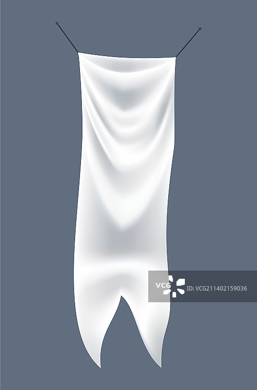白色纺织横幅与折叠模板帆布图片素材