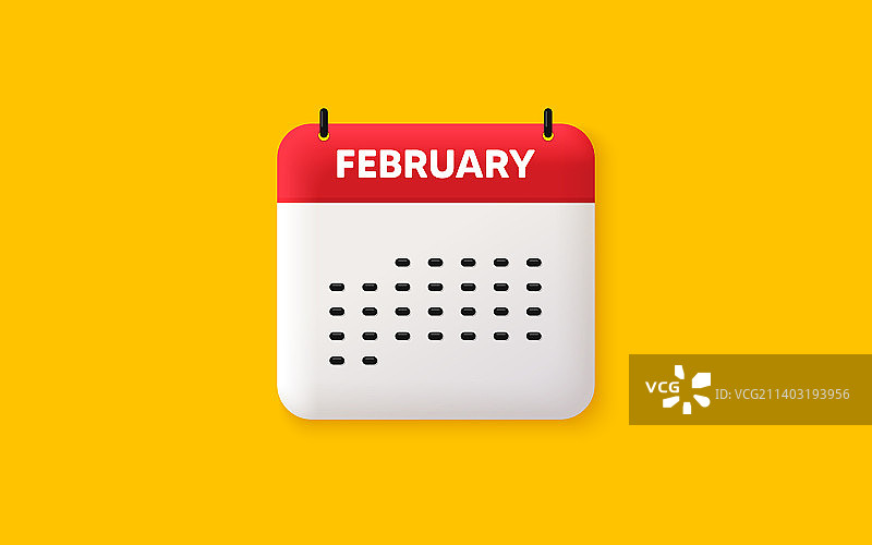 二月月图标事件时间表二月日期图片素材